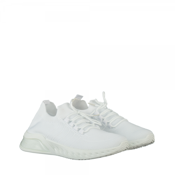 Ανδρικά αθλητικά παπούτσια λευκά από ύφασμα Brock, 2 - Kalapod.gr